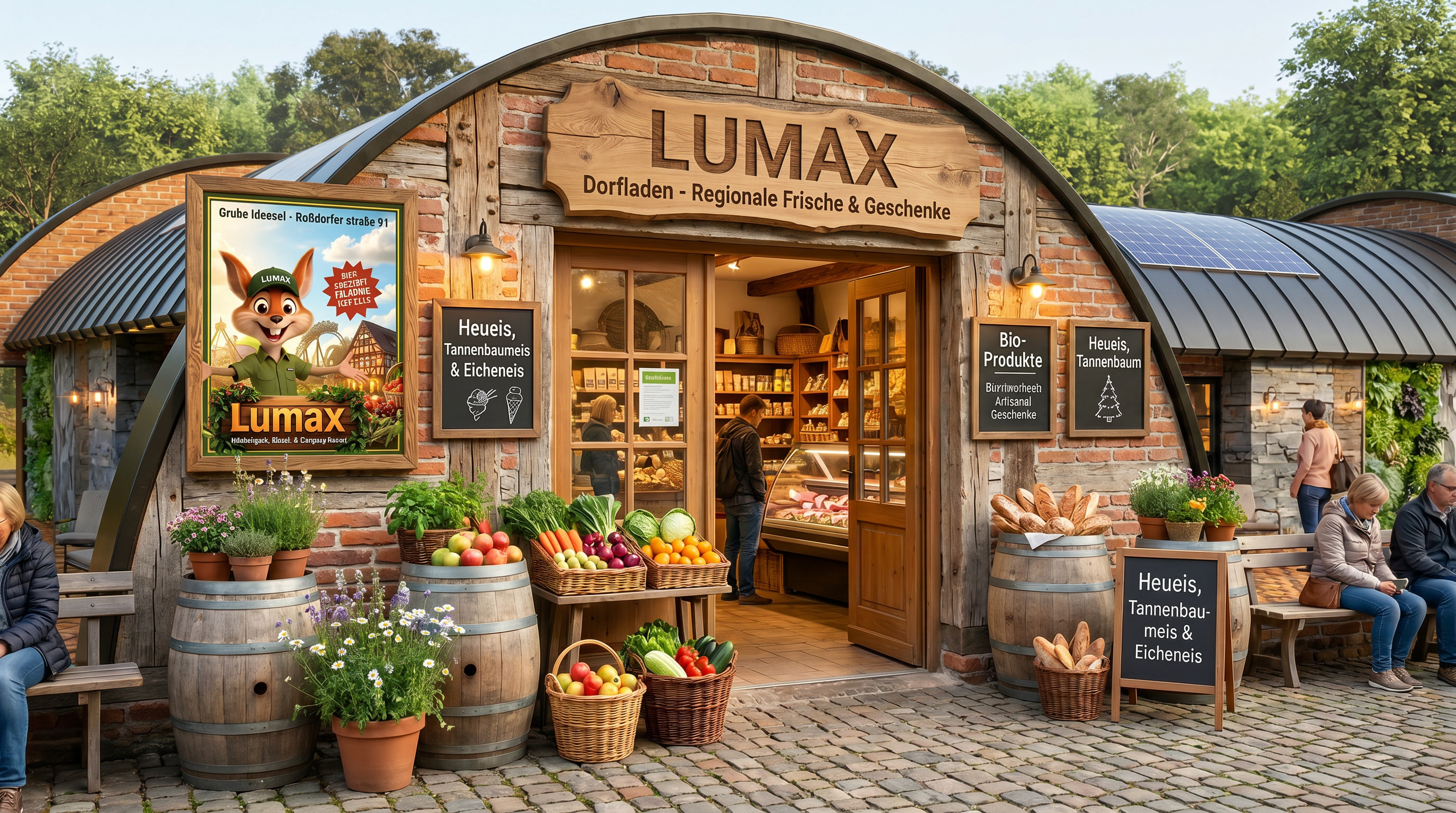 Außenansicht des Lumax Ladens am Parkeingang